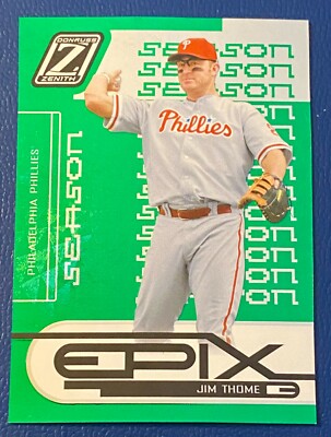 2005 Donruss Zenith JIM THOME Emerald Season Epix E-10 #75/75 Phillies HOF