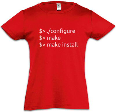 Configure Make Install Kids Girls T-Shirt Fun Nerd Computer Science Scientist