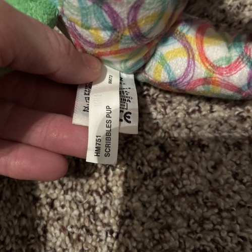 GANZ Webkinz Scribbles Pup Puppy Dog Plush Stuffed Animal Toy 8” HM751 NO CODE - Afbeelding 5 van 5