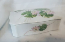 The Toscany Collection Porcelain Trinket Jewelry Box Floral Lidded 5x4x2"