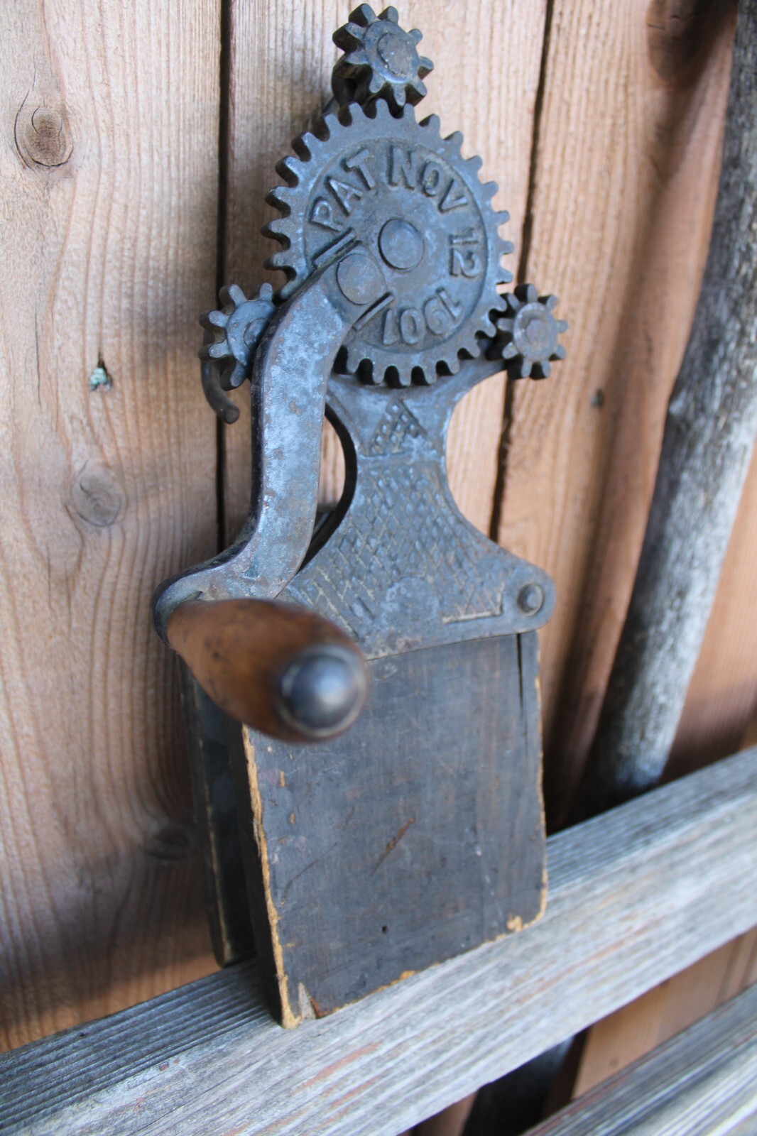 Antique 1901 Cast Iron Metal Crank 3 Strand ROPE MACHINE Maker Winder