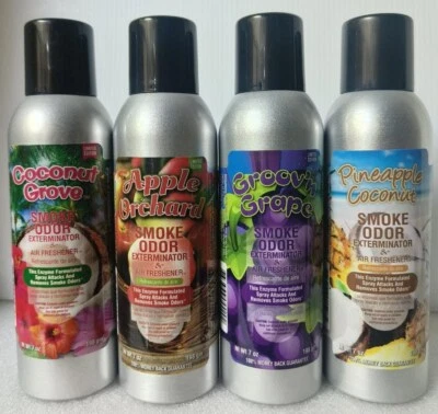 Smoke Odor Exterminator 7 oz Large Spray Four Cans Assorted