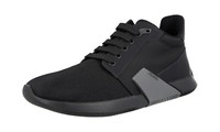 Prada Leichte Nylon Sneaker Linea Rossa - Schwarz Grau - Neu - 6,5 40,5