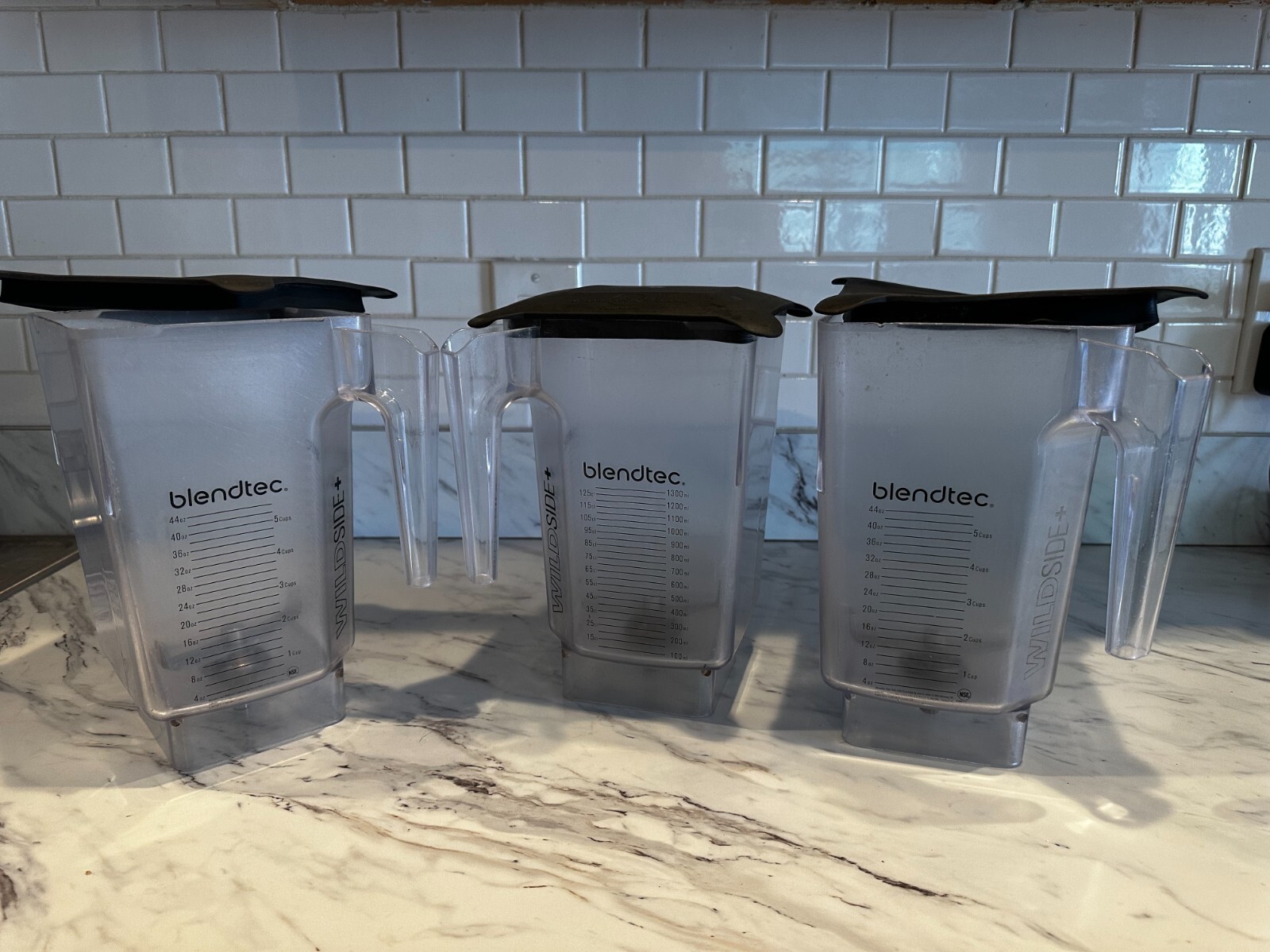 3 Blendtec Commercial WildSide Blender Jars 44oz. with Lid 849369002290 eBay