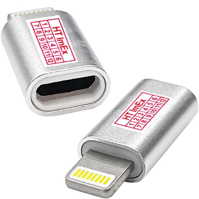 Ladekabel USB Adapter Micro (Buchse) für Iphone 5 5s 6 Ipad Air Mini Silber