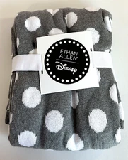 Ethan Allen Disney Stroller Blanket 30” X 40” Grey White Polkadot 100% Cotton
