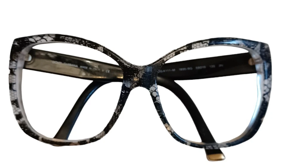 Dolce & Gabbana 4111 黑色花边蝴蝶眼镜框 DG4111m 1895 59015 135 — 第 2/4 张图片