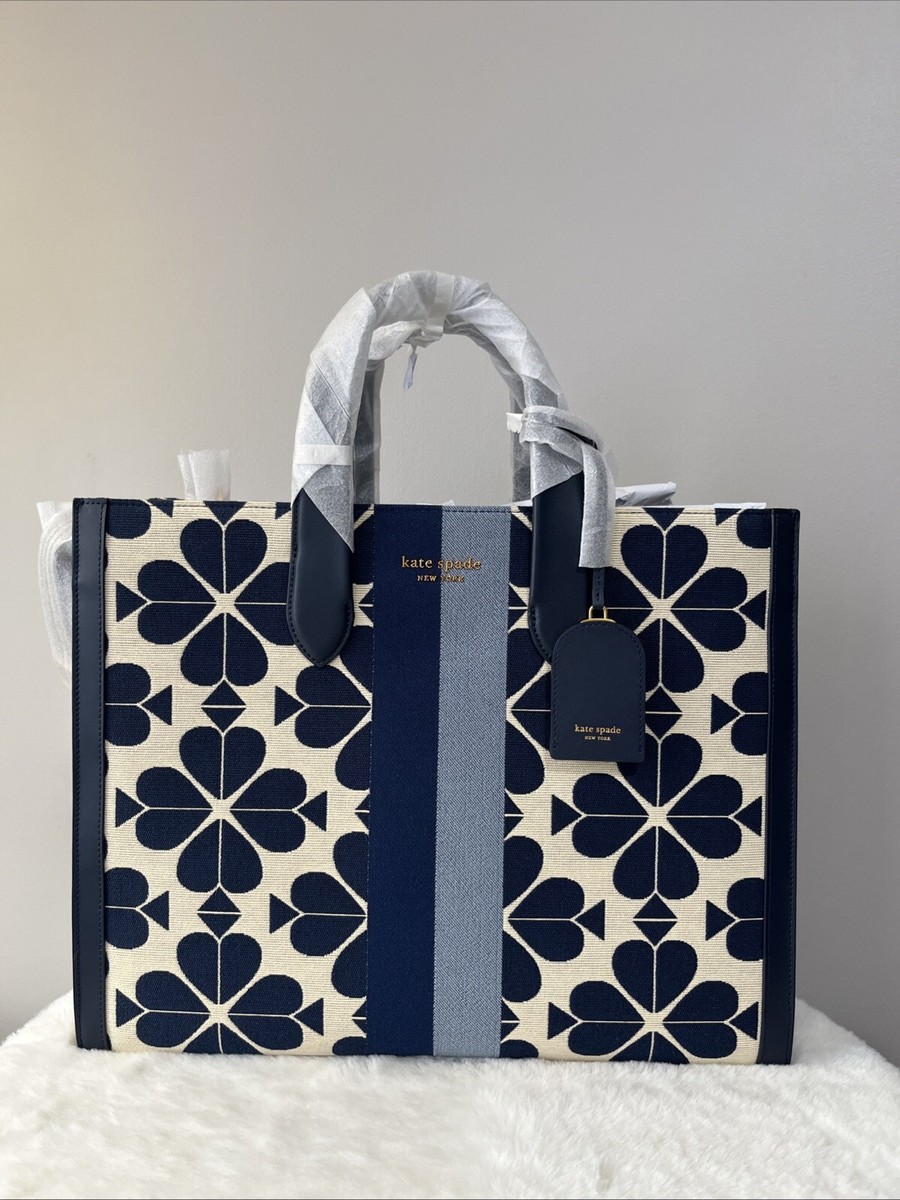 NWT Kate Spade Oversized Spade Flower Jacquard Stripe