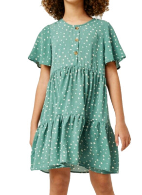 HAYDEN GIRLS Polka Dot Dress - Sage - NWT L (11/12)