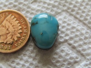 Campitos Turquoise Cabochon 8.6 carat Iron Pyrite Blue cab