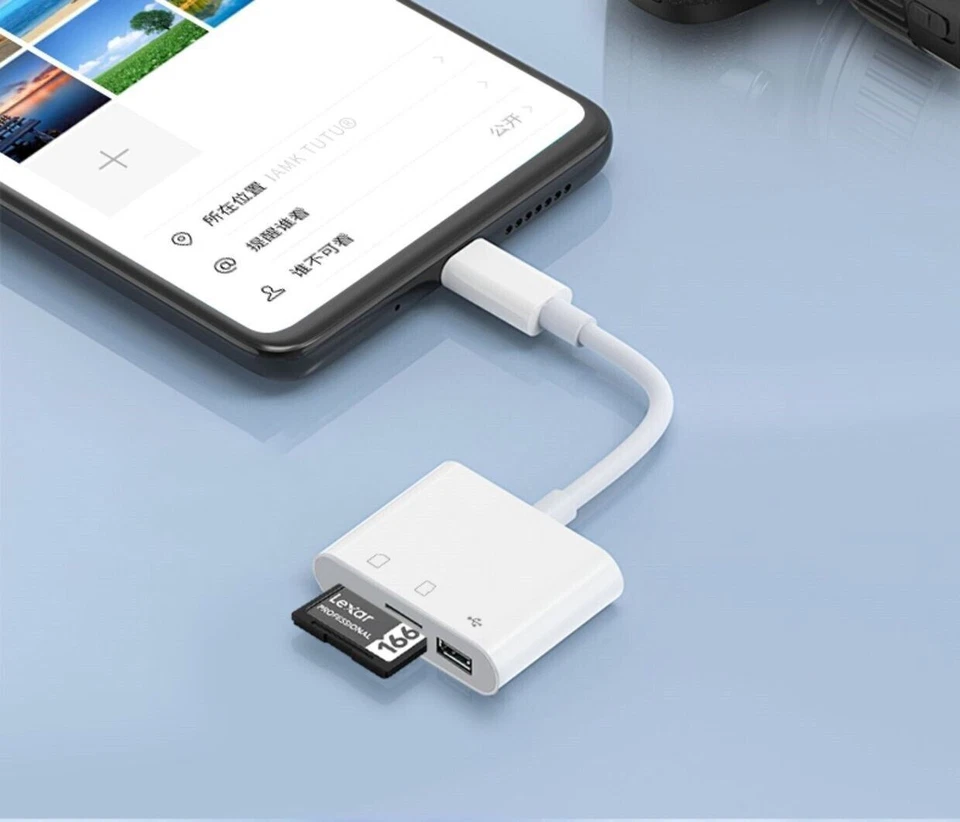 3 In 1 Micro Sd Card Usb 3.1 Type-c Card Reader To SD/TF/USB Hub Adapter For Mac - Image 3 of 4