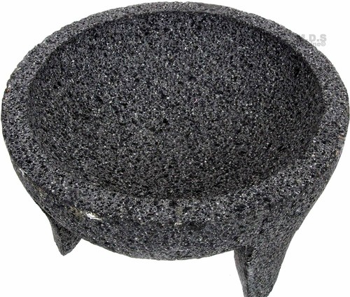 Molcajete 8" Mörser & Stößel Salsera Salsa Guacamole Tejolote Lavastone Azteken Ma - Bild 3 von 6