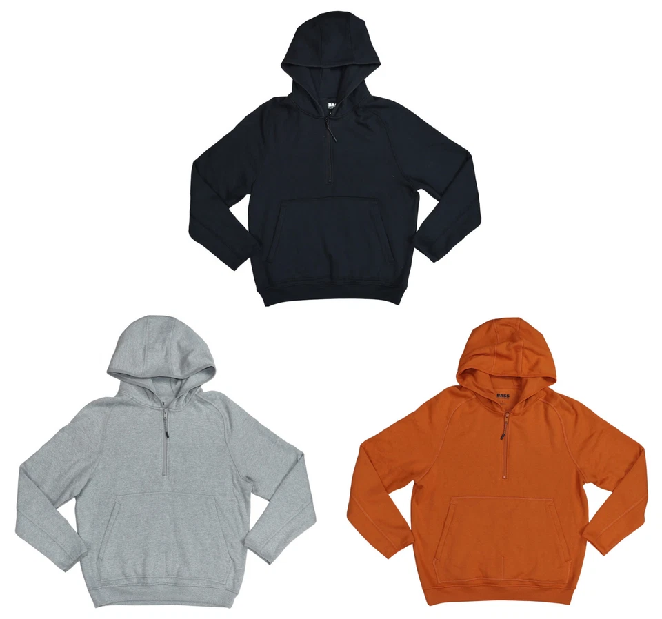 Sudadera con Capucha Bass Exterior 1/4 Cremallera Bolsillo Canguro Para Hombre Nueva con Etiquetas Elige Color/Talla