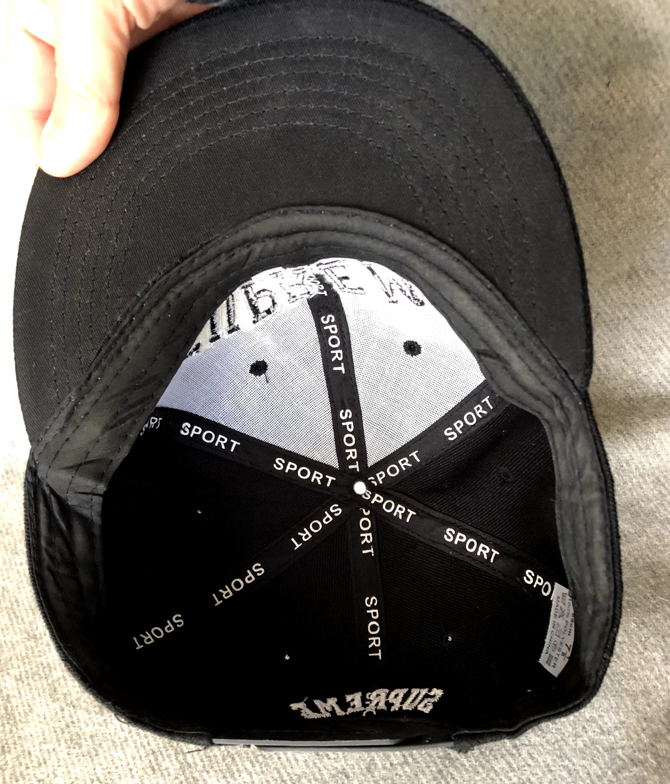 Baseball Cap Black Hat Polyester Adjustable EUC - image 4