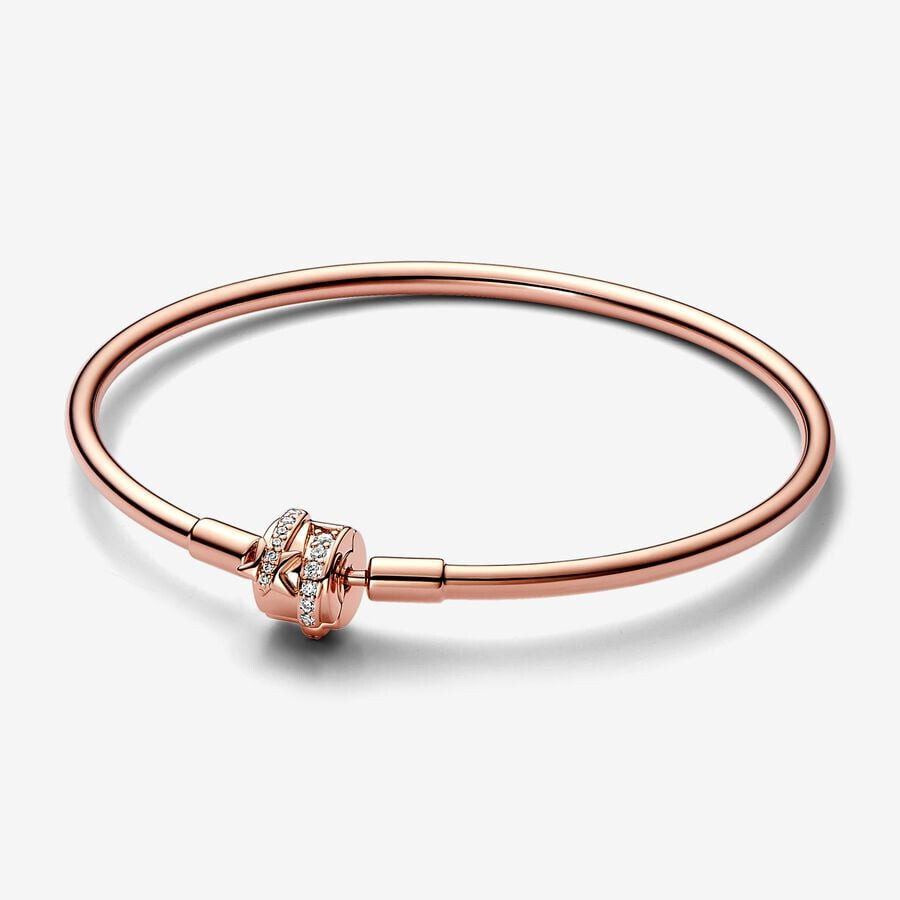 "NEW/SEALED Pandora Momens LE Shooting Star Rose Gold Bangle Bracelet 8.3\""