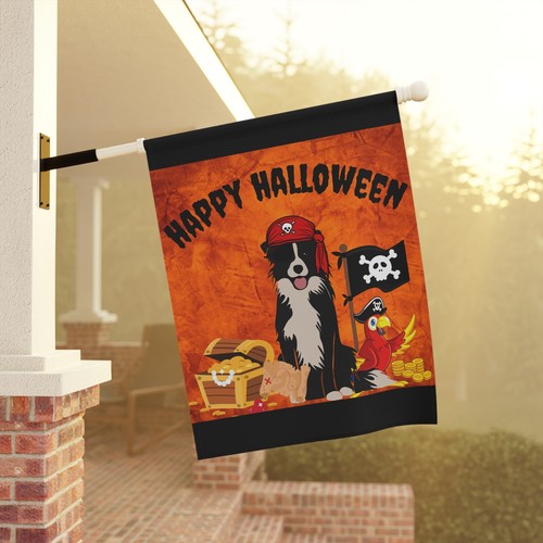 Halloween Border Collie Hund Pirat Garten & Haus Flagge - 2 Größen - Kostenloser Versand - Bild 5 von 11