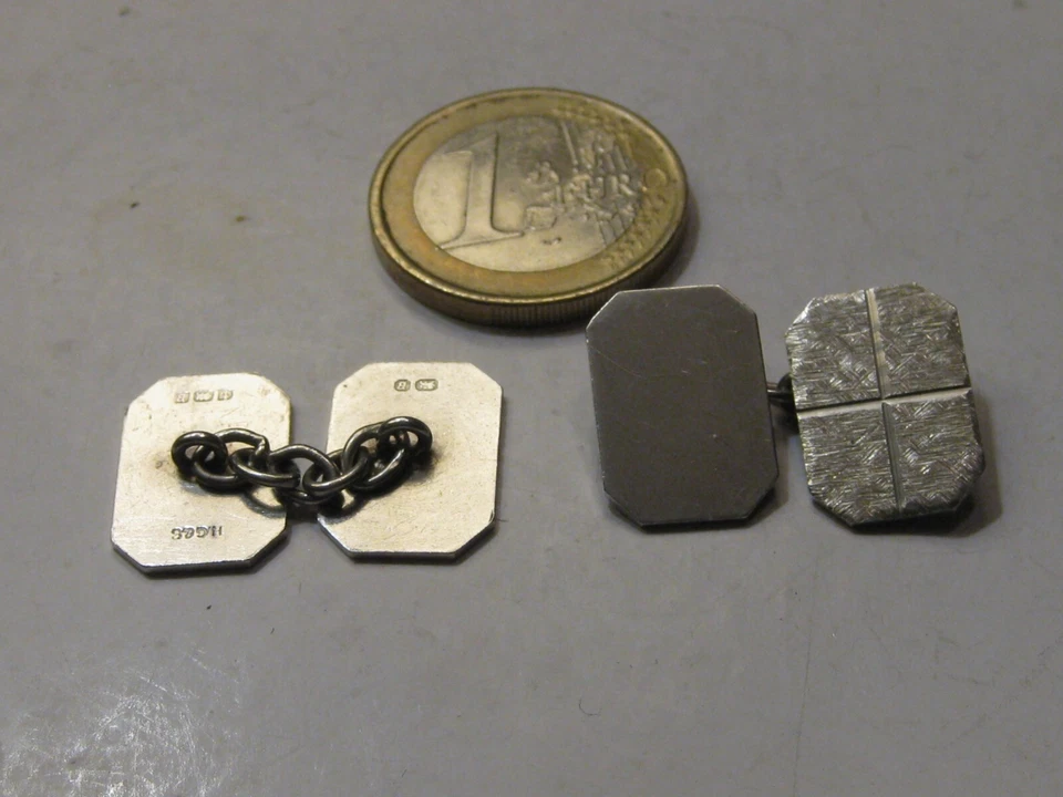 Polsini / gemelli in argento 925 originali d'epoca marchiati e firmati - Immagine 3 di 4