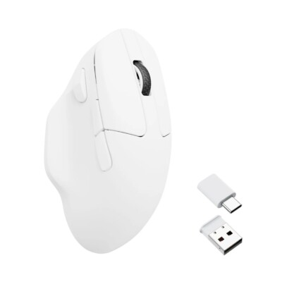 Keychron M7 Wireless Maus Bluetooth 5.1 & 2.4 GHz - Weiß / 1000 Hz M7-A3