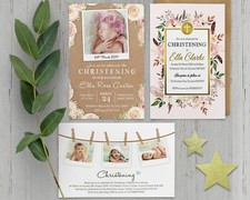 Personalised Photo Boy / Girl Christening / Baptism / Naming day invitation (R1)
