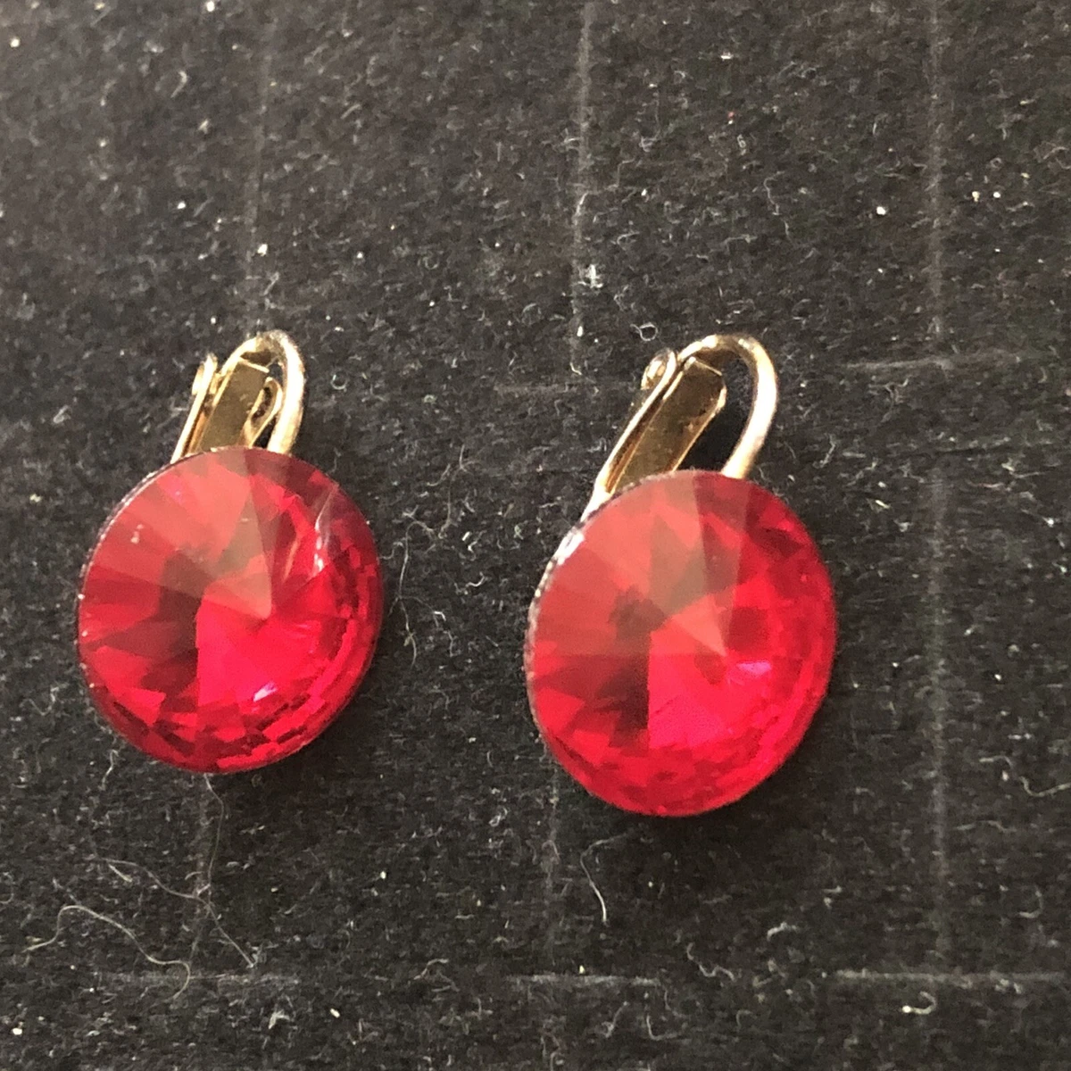Vintage Red Bead Clip On Earrings