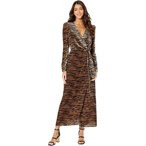 Wayf Arlene Midi Wrap Dress Long Sleeve 