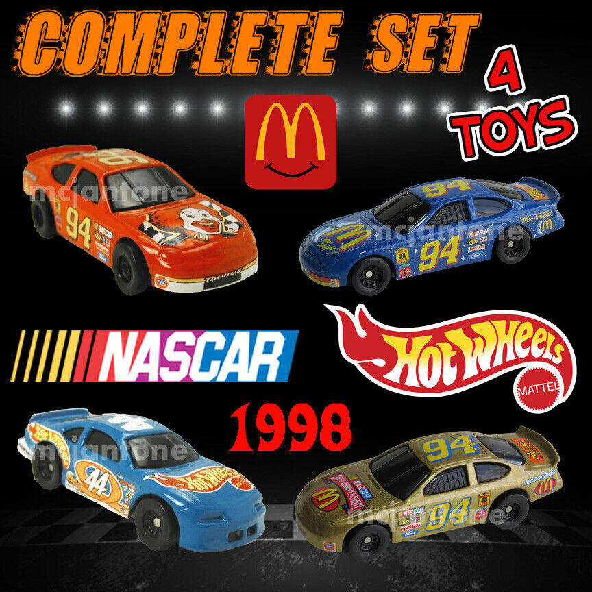 MIP SET 4 McDonald's 1998 HOT WHEELS Toys Car NASCAR Race Diecast COMPLETE