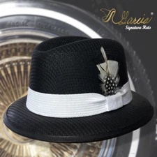Classic Black W/ White Lowrider Derby Style Garcia Signature Hat Original