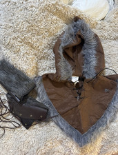 Rubie's Hooded Cape Costume, Brown w/ Gray Faux Fur Trim, One Size Cosplay