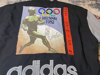 Adidas Olympics Jacket Mens L 80s Full Zip Bomber Helsinki