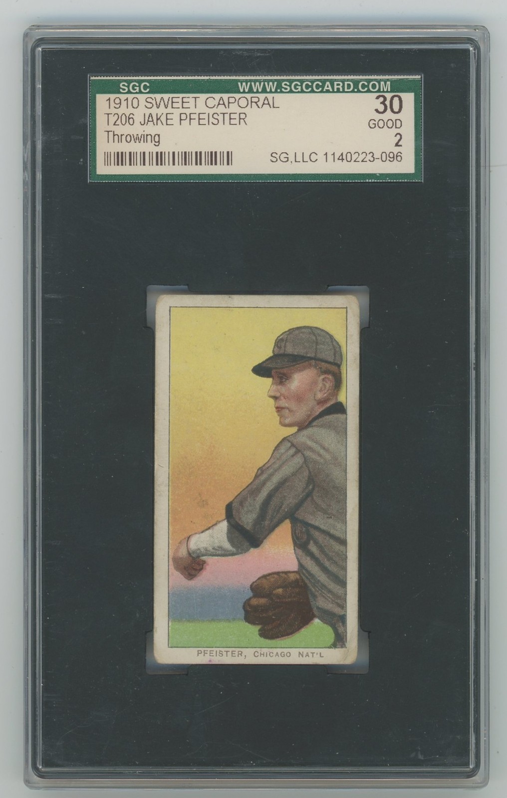 1910 Sweet Caporal T206 Jake Pfiester Throwing SGC 2