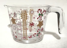 Dolly Parton Glass 2 Cup Measuring Cup Guitar CHRISTMAS Candy Cane NEW