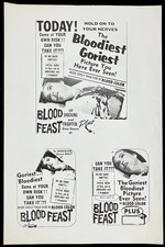 BLOOD FEAST Vintage Movie Press Sheet Herschell Gordon Lewis Horror Gore Poster
