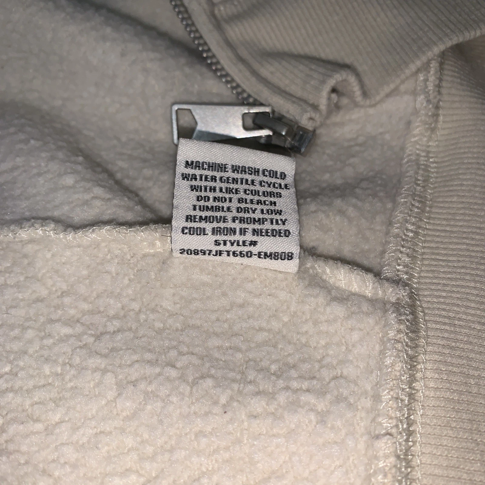 OFF WHITE Felpa donna Lazy Sunday panna con cappuccio ricamata Yosemite California XS full zip