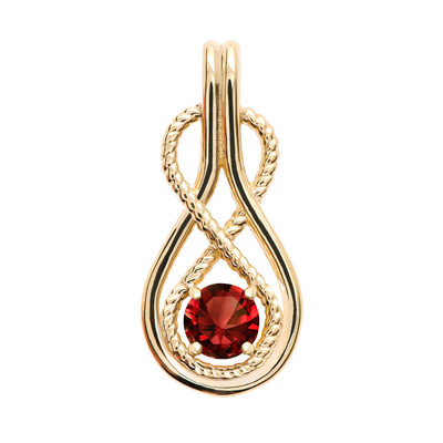 Infinity Seil Januar Geburtsstein Granat Gold Anhänger Halskette (gelb/rose/weiß)