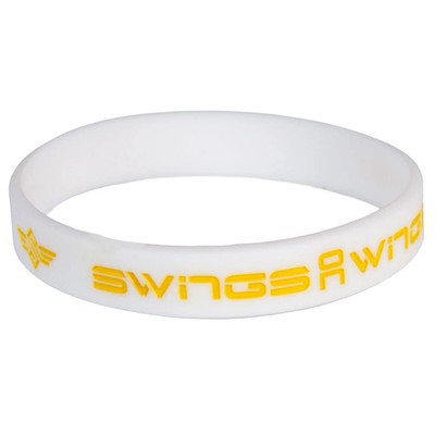 Swings Armband Weiss   Silikon Fanarmband für Speed Skating Fans