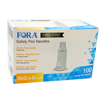 FORA Pro-Fine Sicherheits-Pen-Nadeln 8 mm, 30G, NEU, PZN: 17930045