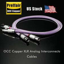 Pair 8N OCC Pure Copper Balanced XLR Cable Carbon Fiber Plug Interconnect Cord