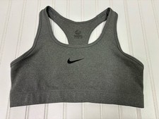 Nike Pro Sports Bra Women Size Large Dri-Fit Classic Racerback Gray