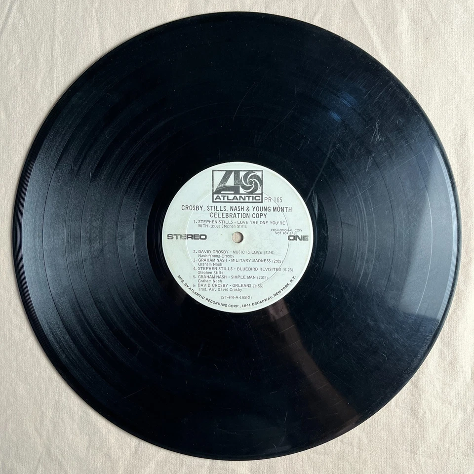 CSNY Month Celebration Copy 1971 Promo Vinyl LP Atlantic PR 165 - G - Image 3 of 4