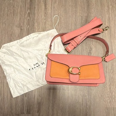 coach 2way かごバッグ ショルダーバッグ オレンジ ピンク Coach Pink Orange Tabby 26 Shoulder Bag with Detachable Strap