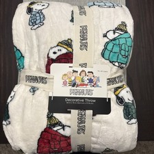 Winter Snoopy Peanuts Berkshire Throw Blanket 60x70 NWT