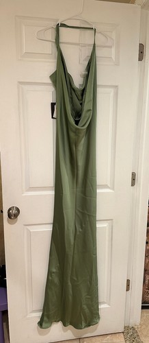 Norma Kamali, NWT Norma Kamali One-Shoulder Bias Maxi Dress Vintage Green Size M $450