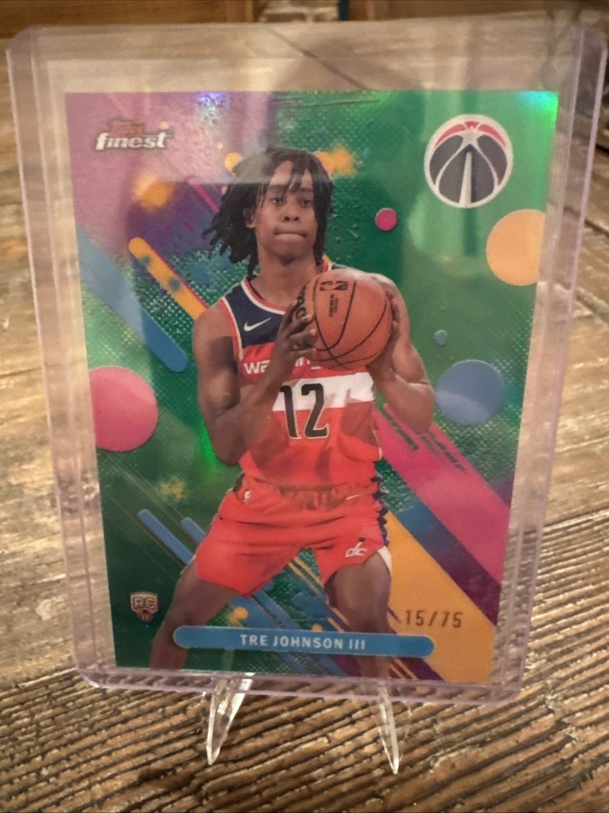 2025-26 Topps Finest Tre Johnson III RC Common Green /75
