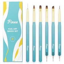 Nail Art Brushes and Dotting Tools 6pcs Set for Builder Gel Polygel Gel