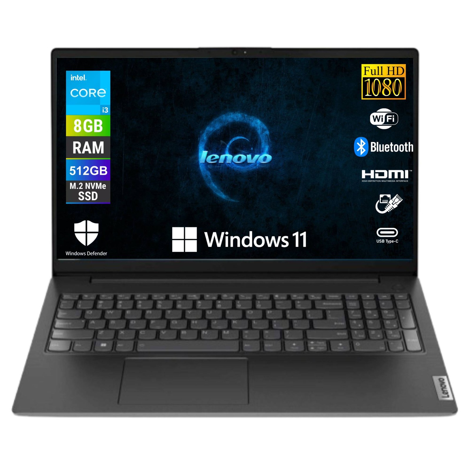 Notebook Pc Portatile Lenovo i3-1315u Ram 8Gb SSD 512Gb Win 11 Pro