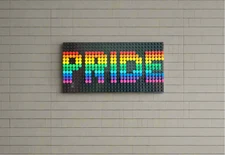 Build-It-Yourself DIY Pride Pixel Art Sign Kit – 32x16 Studs | Rainbow Mosaic on