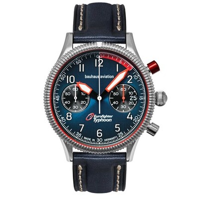 bauhaus Aviation 2576-3 Eurofighter Chronograph Lederband Herrenuhr