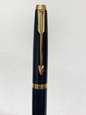 Penna stilografica Parker XF nera bordo oro 14 carati pronta all'uso autentica