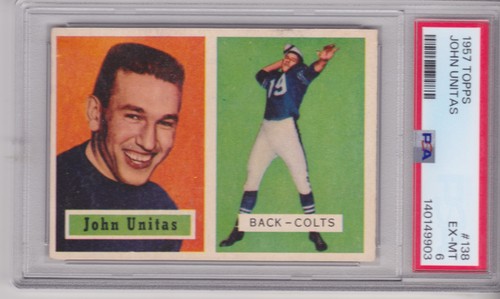 NICE & COLORFUL JOHN UNITAS PSA 6 1957 Topps #138 ROOKIE Baltimore Colts HOF