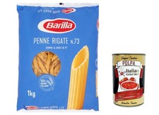 12x Pasta Barilla Penne rigate Nr. 73, Nudeln 1 kg+Italian Gourmet Polpa 400g